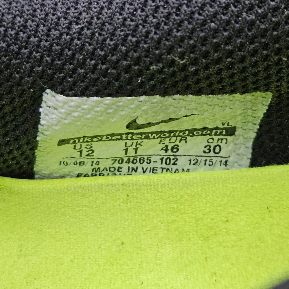 Nike (Men's 12) White Volt Lunar Control 3 Spiked Golf Shoes Lace Up 704665-102